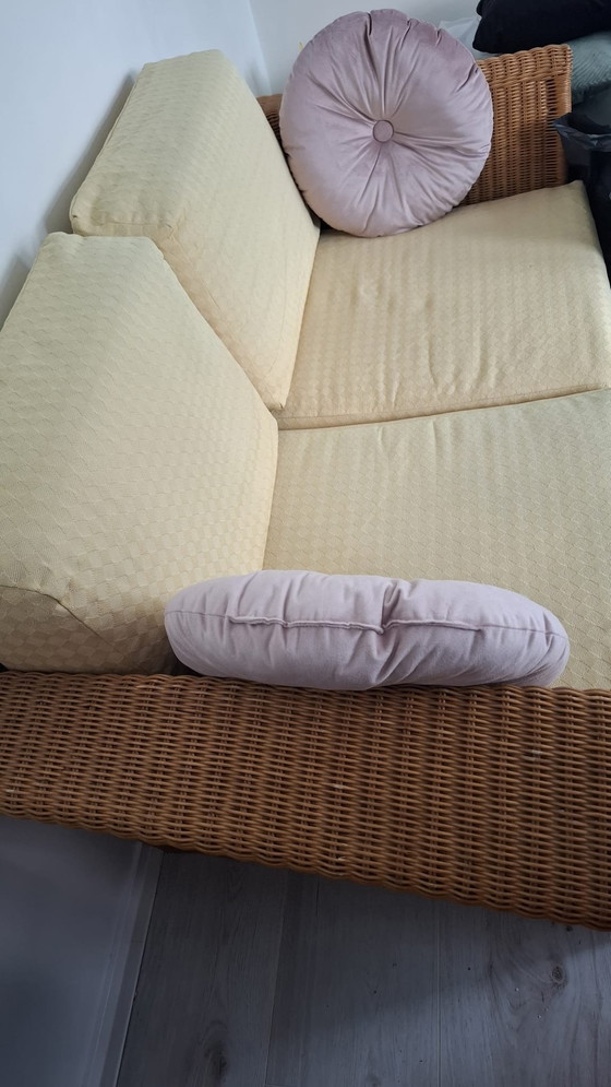 Image 1 of Vintage Rattan Double Sofa 1980s