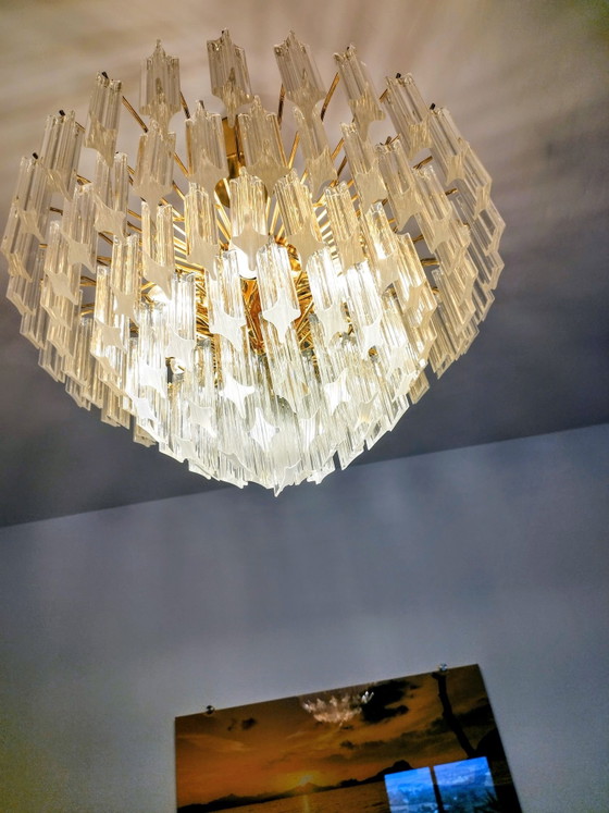 Novaresi Kristalllampe, Kronleuchter, Metall, Gold (Foto 3 von 7)