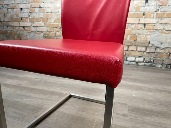 Bert Plantagie Misty - Cuir | Dutch Design, Chaises de salle à manger, Métal, Rouge, Modern (photo 10 sur 15)