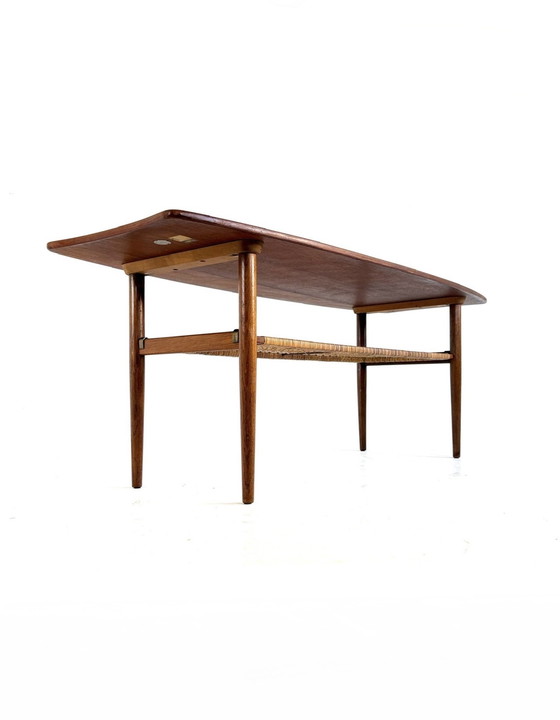 Image 1 of Tavolino da caffè vintage in teak e cinghie, Jason Ringsted '50