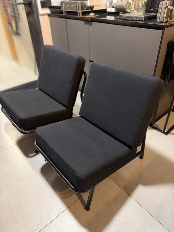 Image 1 of Set di 2 pezzi Artifort Dux stoelen zwarte kussens