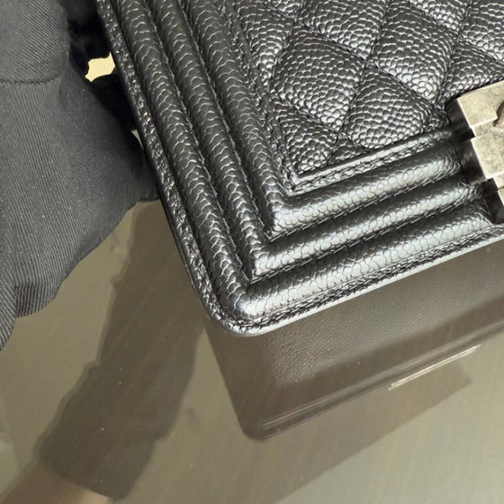 Image 1 of Chanel Boy Small - Caviar 20CM Quilted Black Ruthenium Silver Hardware Series 23