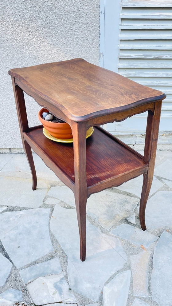 Image 1 of DESSERTE Mensola in legno massello e gambe curve VINTAGE