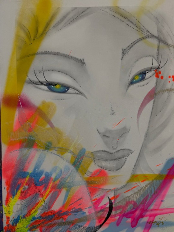 UTOPIA - Vandal White Précious - Tela d'artista incorniciata, Dipinti e disegni, Carta, Altro, Bianco, Modern (foto 8 di 15)