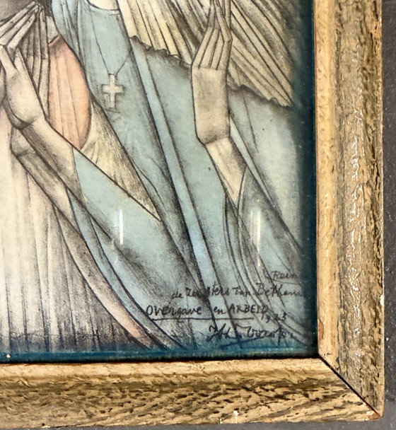 Jan Toorop 1858-1928 / Litografía Original - Las Hermanas Activas Y Meditantes De Betania 1923 (photo 2 of 8)