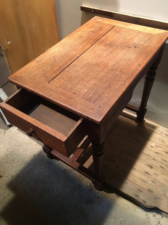 Escritorio rústico de roble con cajón – Mesas auxiliares, Rustic (photo 10 of 10)