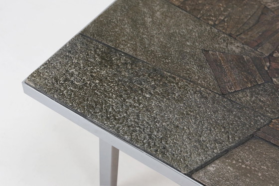 Image 1 of Table basse brutaliste faite et signée par Pia Manu, années 1960