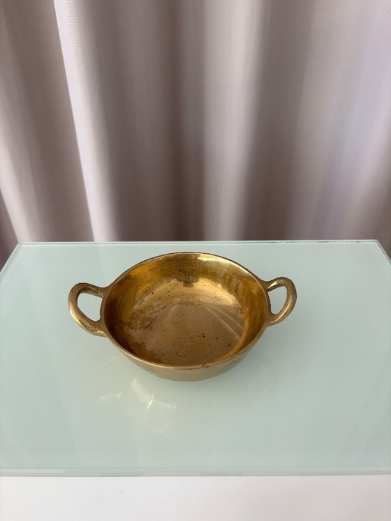 Ciotola vintage in ottone massiccio con manici ad anello, anni '60 – Ciotole, Brass (photo 5 of 9)