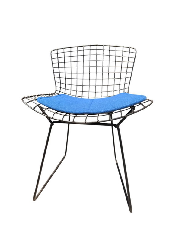 Image 1 of Ensemble authentique de 4 chaises Harry Bertoia Wire pour Knoll - Acier et coussins d'origine