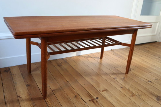 Image 1 of Scandinavian teak "elevator" lift-top coffee table, 1960s
