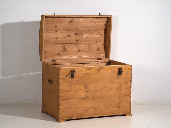 Baúl antiguo de madera maciza (c.1920) #16, Armarios de almacenamiento, Marrón, Rustic (foto 14 de 40)