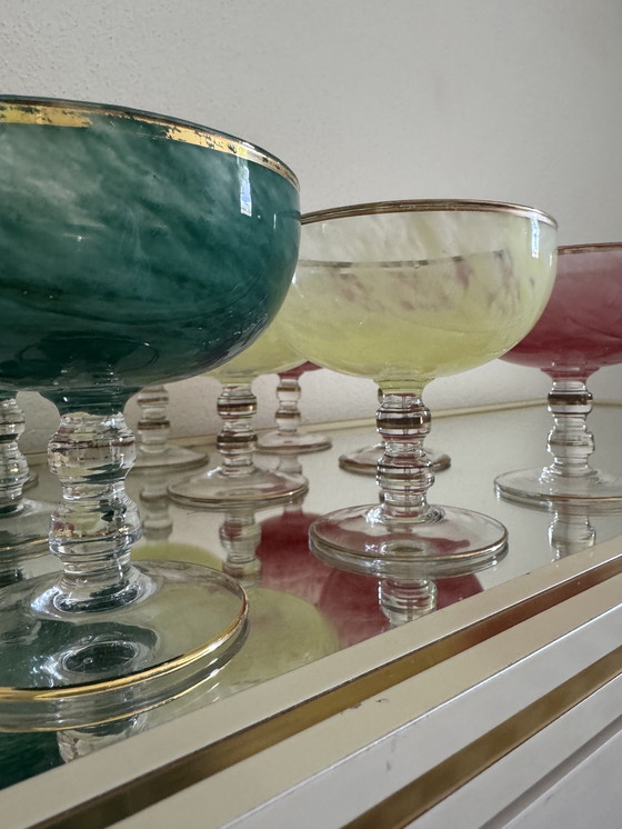 Image 1 of Coupes à glace multicolore cristal vénitien 