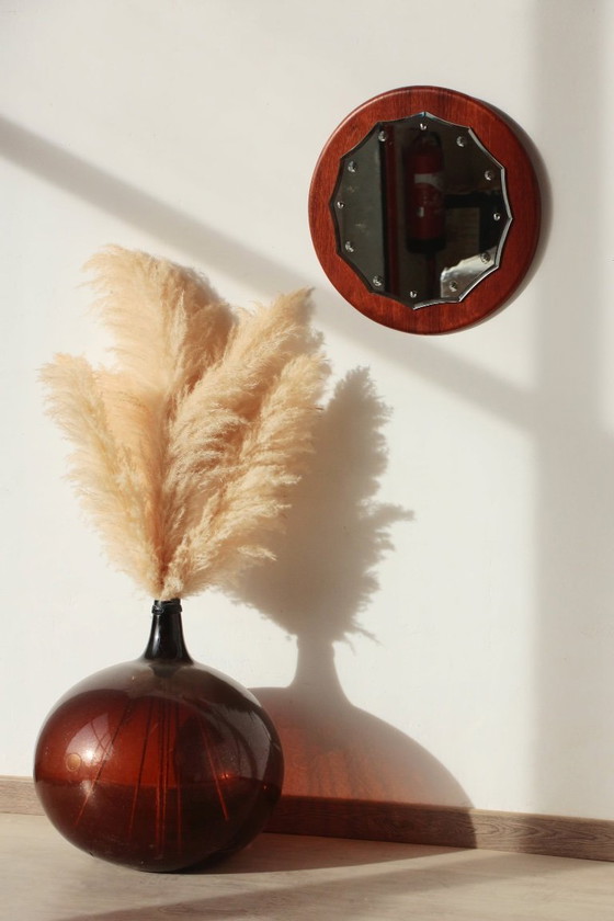 Image 1 of Vintage Round Teak Mirror from the 1960s - 02.10.25.03