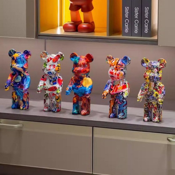 Ornement de collection ours en art urbain abstrait – Sculptures, Ceramic (photo 4 of 5)
