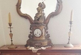 Image 1 of Brass table clock, 1940s