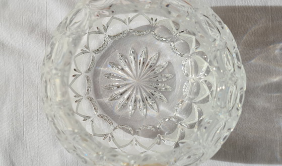 Vintage Nachtmann lead crystal sphere vase, heavy, "Angelique" series, Ø 13.5cm, crystal lens cut, star (photo 8 of 15)