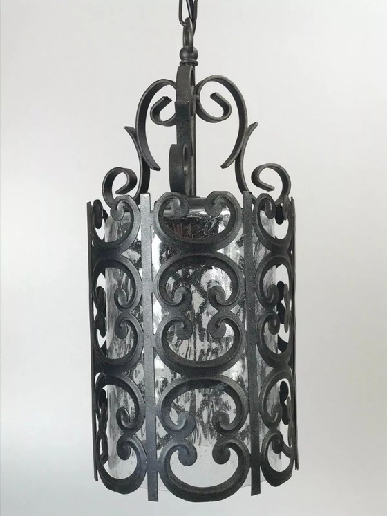 Image 1 of Lampada da soffitto anni '60 e '70 in metallo e vetro, design spaziale