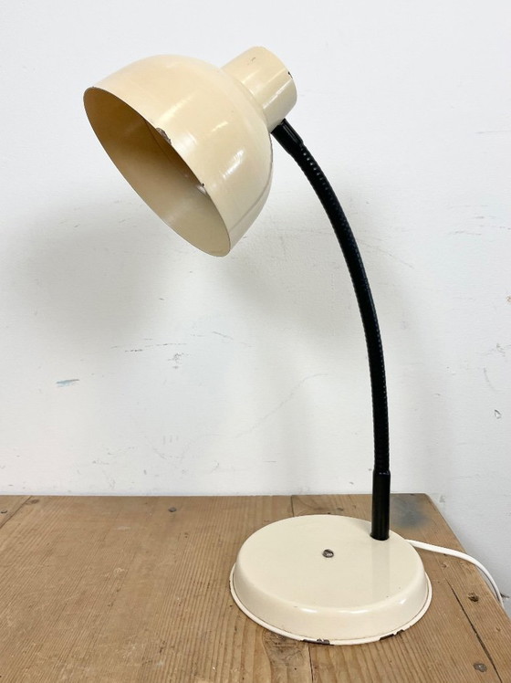 Image 1 of Beige Industrial Gooseneck Table Lamp, 1960s