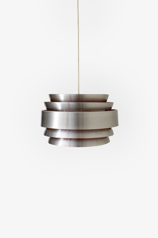 Lacquer louvre pendant lamp 1960s chrome orange