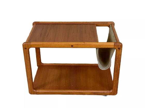 Image 1 of 60s 70s teak table side table newspaper stand Danish Design