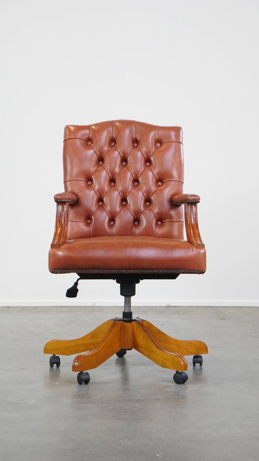 Beef Leather Chesterfield Office Chair