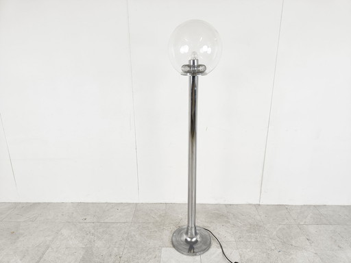 Vintage italian glass floor lamp, 1970s 