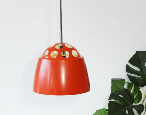 Lampada a sospensione vintage stile space age arancione anni '60 '70 Massive Belgio