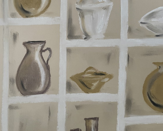 Image 1 of Natura morta firmata a pastello, laboratorio di ceramica in Marocco