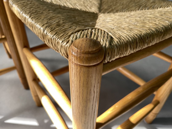 Image 1 of Ensemble de 2 tabourets en osier vintage des années 1960