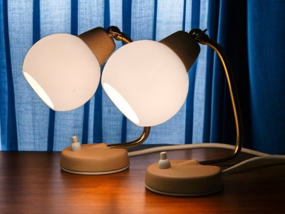 Image 1 of Pair of bedside lamps / table lamps, Mid-Century