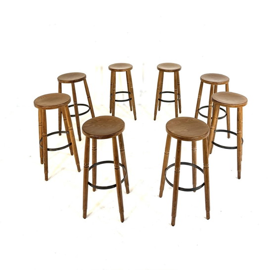 Image 1 of Tabouret de bar brutaliste 8x années 60