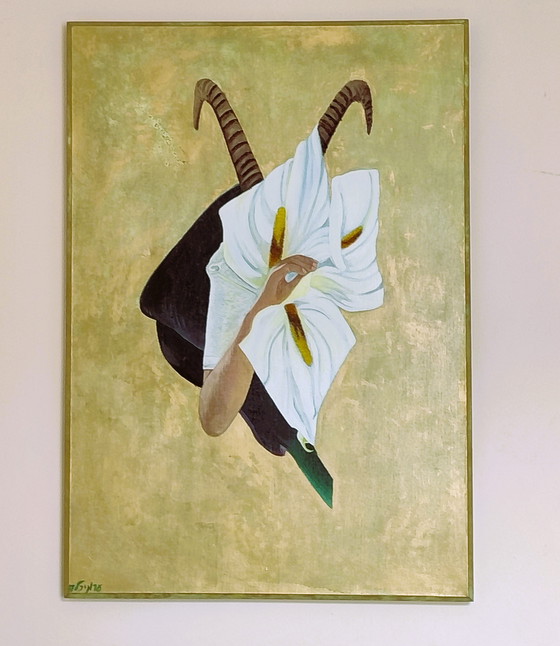 Image 1 of Einzigartige Olivenölmalerei - Surrealistisches Kunstwerk