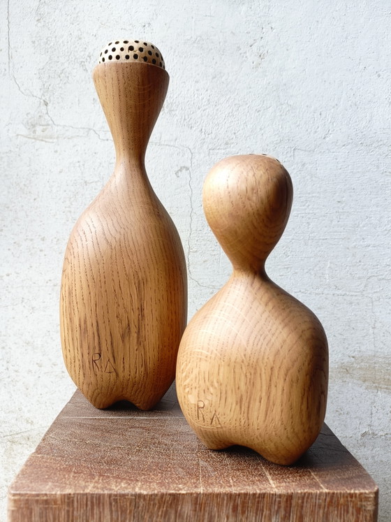 Image 1 of Set aus zwei massiven Eichenskulpturen