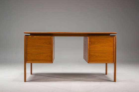 Image 1 of Freistehender Teakholz-Schreibtisch von GV Møbler, Mid-Century, 1970er Jahre