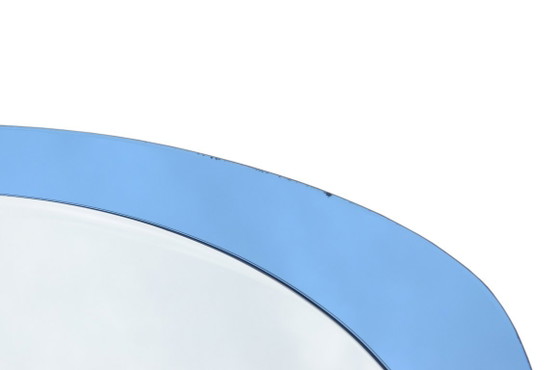 Ovale blauwe spiegel, 59x79 cm, toegeschreven aan Fontana Arte, 1970 – Glass (photo 5 of 6)