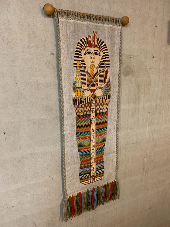 Image 1 of 1970s wall tapestry with sphinx