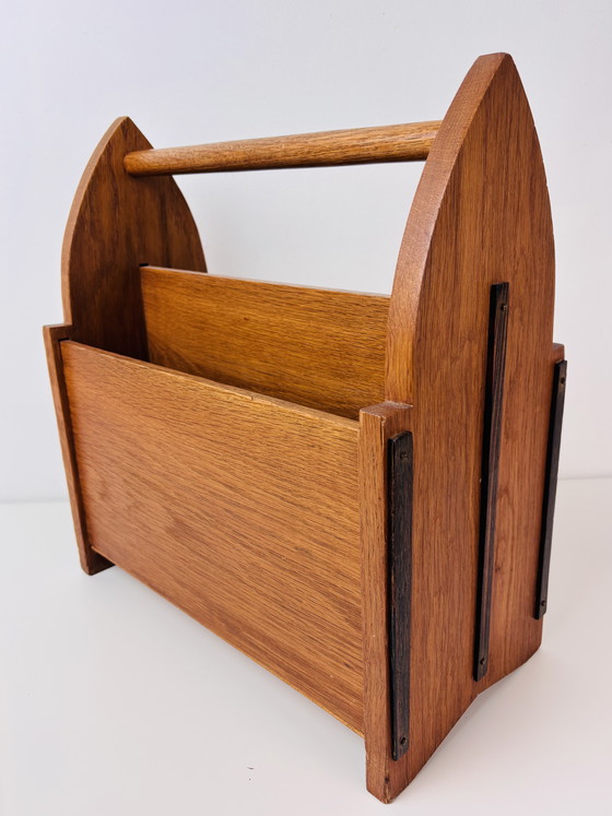 Image 1 of Antique original Amsterdam School magazine rack 1920