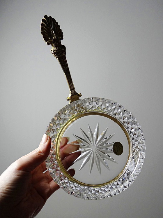 Image 1 of Sèvres crystal trinket tray, designed by L. Seiler, with an antique gilt mount
