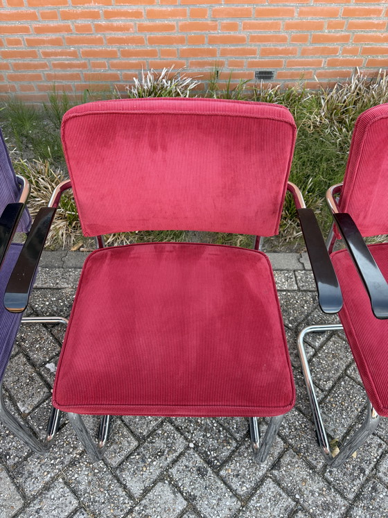 🪑✅ 6 Zuiver Ridge Rib Fabric Chairs ❗️ – Dining chairs, Chrome, Wood (photo 6 of 7)