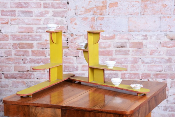 Paar originele Art Deco Plantentafels, Gelakt Hout, Tsjechisch, jaren 30 – Wood (photo 7 of 15)