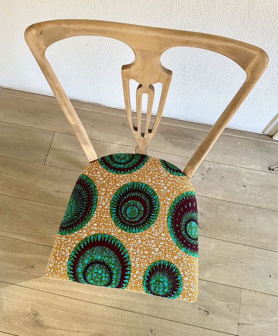 Image 1 of Art Deco ontmoet Afrikaanse Print Stoel
