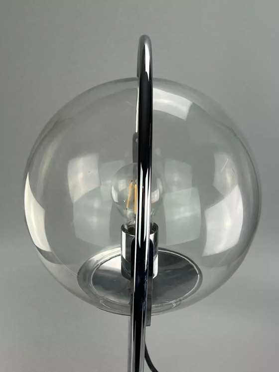 Image 1 of 60er 70er Jahre Kugellampe Lampe Leuchte Tischlampe Space Age Design Glas Metall