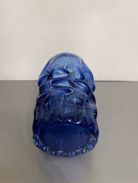 Image 1 of Blaue „organische“ Murano-Glasvase aus den 1980er Jahren