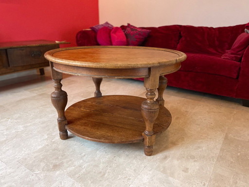 Runder Getränketisch oder Beistelltisch aus Holz