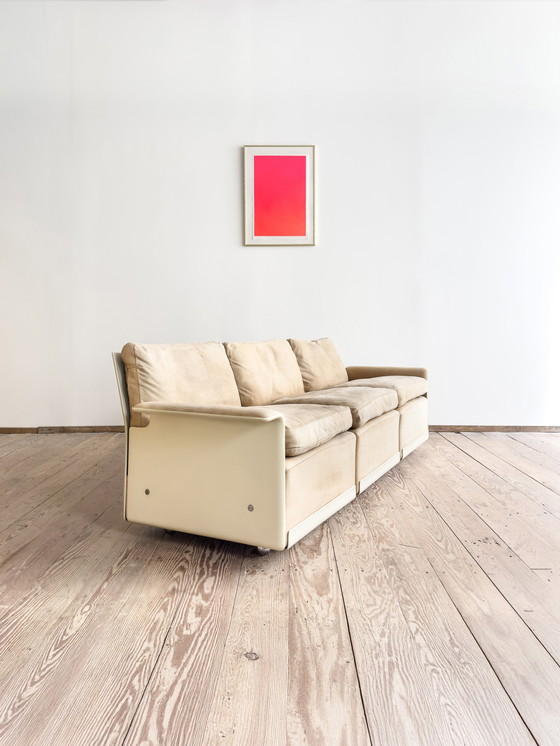 Image 1 of Mid-Century Modernes Lounge-Sofa aus Glasfaser und Wildleder von Dieter Rams für Vitsoe, Deutschland, 1960er Jahre