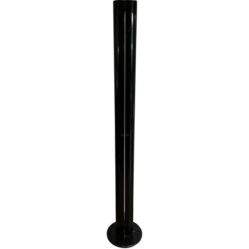 Lampada da terra alogena Megaron vintage in metallo laccato nero di Gianfranco Frattini