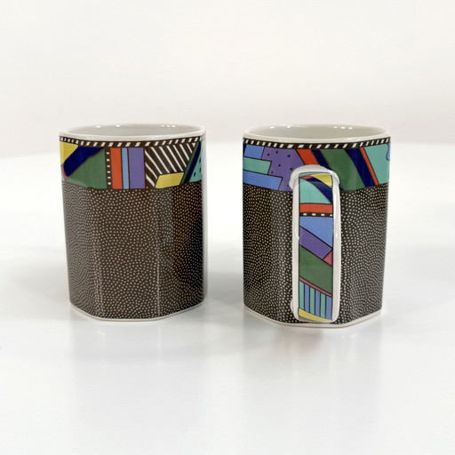 Pair of Mugs Scenario Metropol by Barbara Brenner for Rosenthal, 1990s