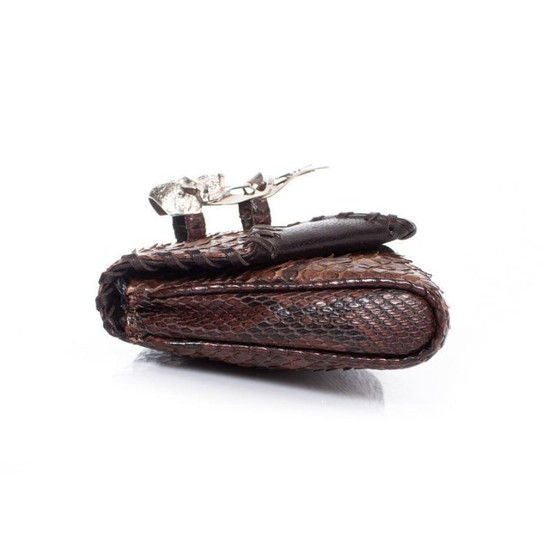 Image 1 of Maison Du Posh, braune Python-Clutch