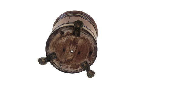 Image 1 of Antique Mahogany Jardinière Planter | Victorian Brass Cachepot, c.1850