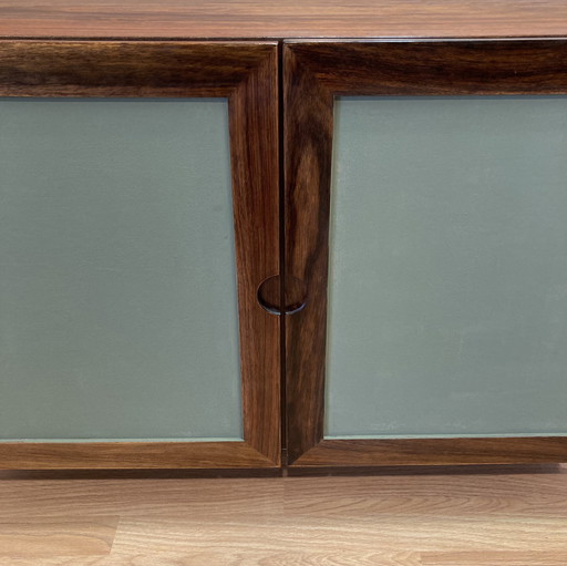 Commode palissandre et métal design 1950.